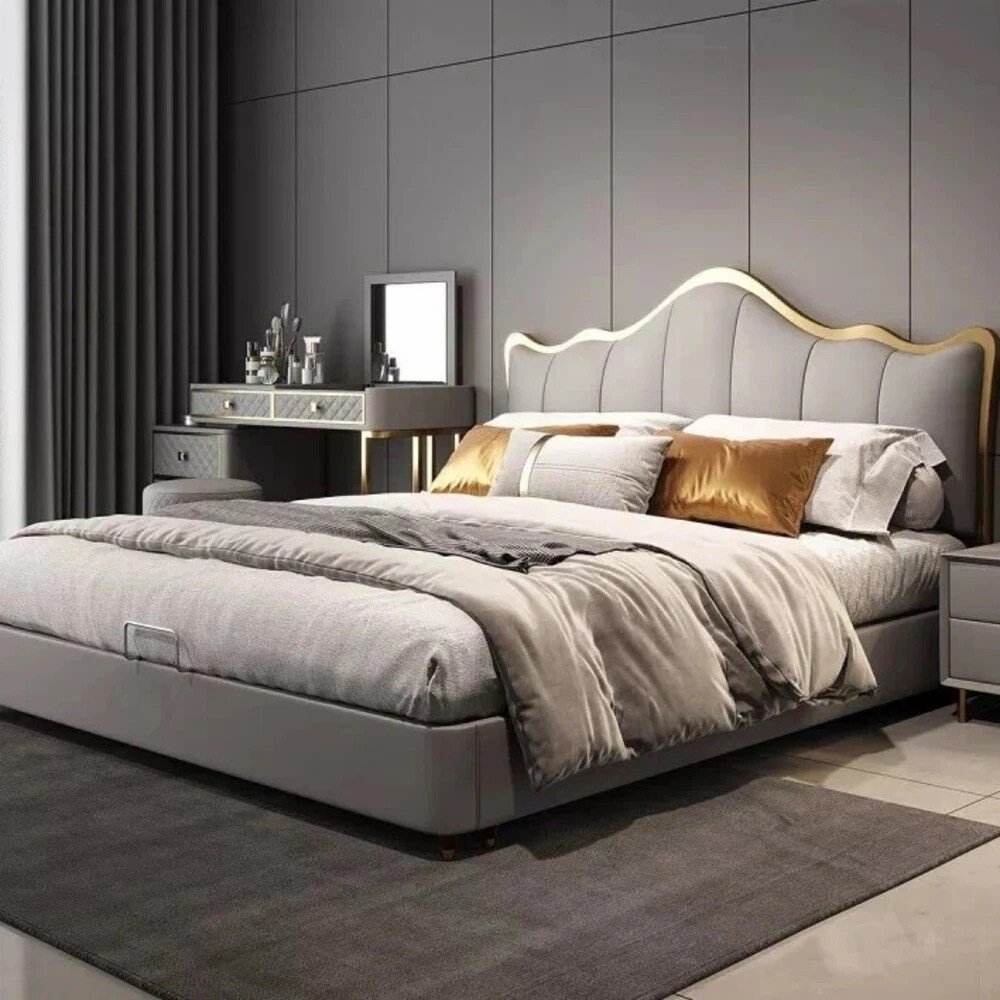 Newest High Quality Leather Luxury Modern Bed