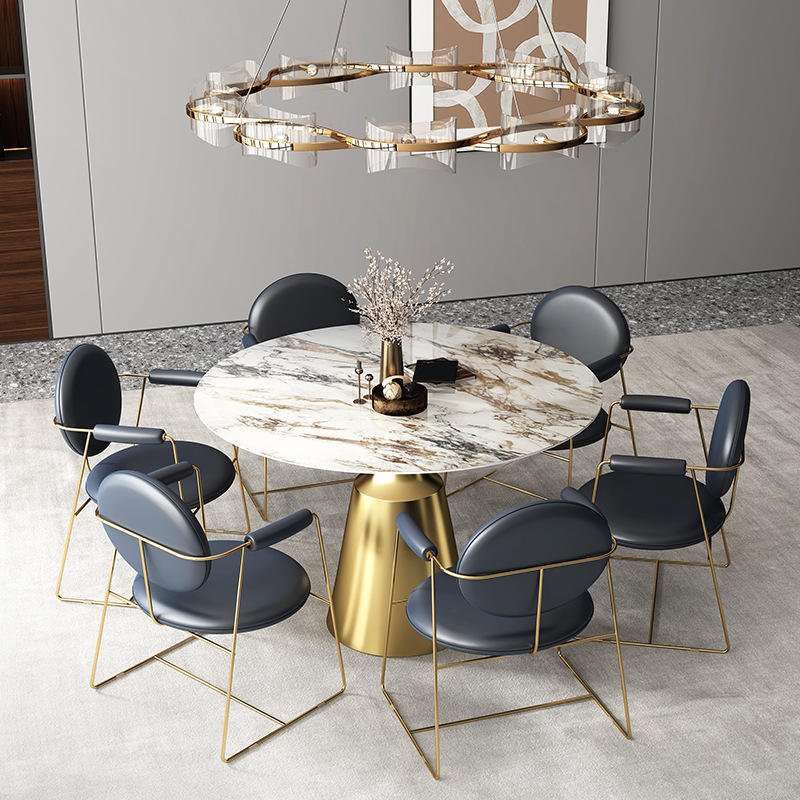  Luxury Dining Room Table MT008 Modern Design Home Furniture Metal Material for Kitchen & Hotel Use