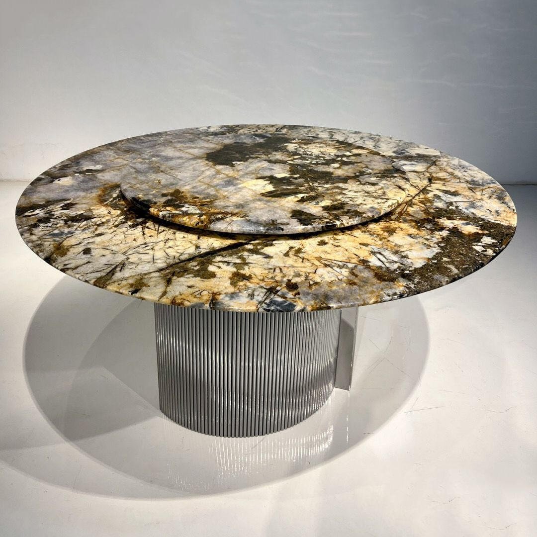 Modern 8-Person Dining Room Furniture Light Luxury Metal Dinning Table for Office Home Workshop and Laundry Use