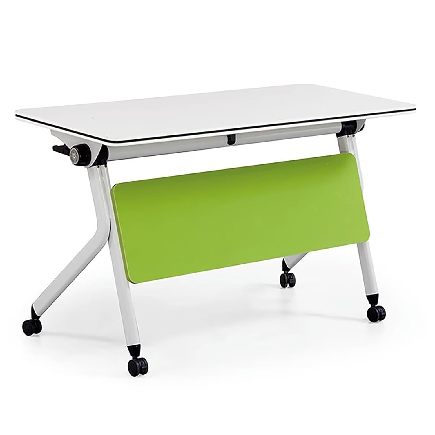 HSHBDDM Folding Conference Table Foldable Meeting Tables, Conference Rooms Training Rooms Flip Top Mobile Training Table, Rolling Meeting Table with Caster...