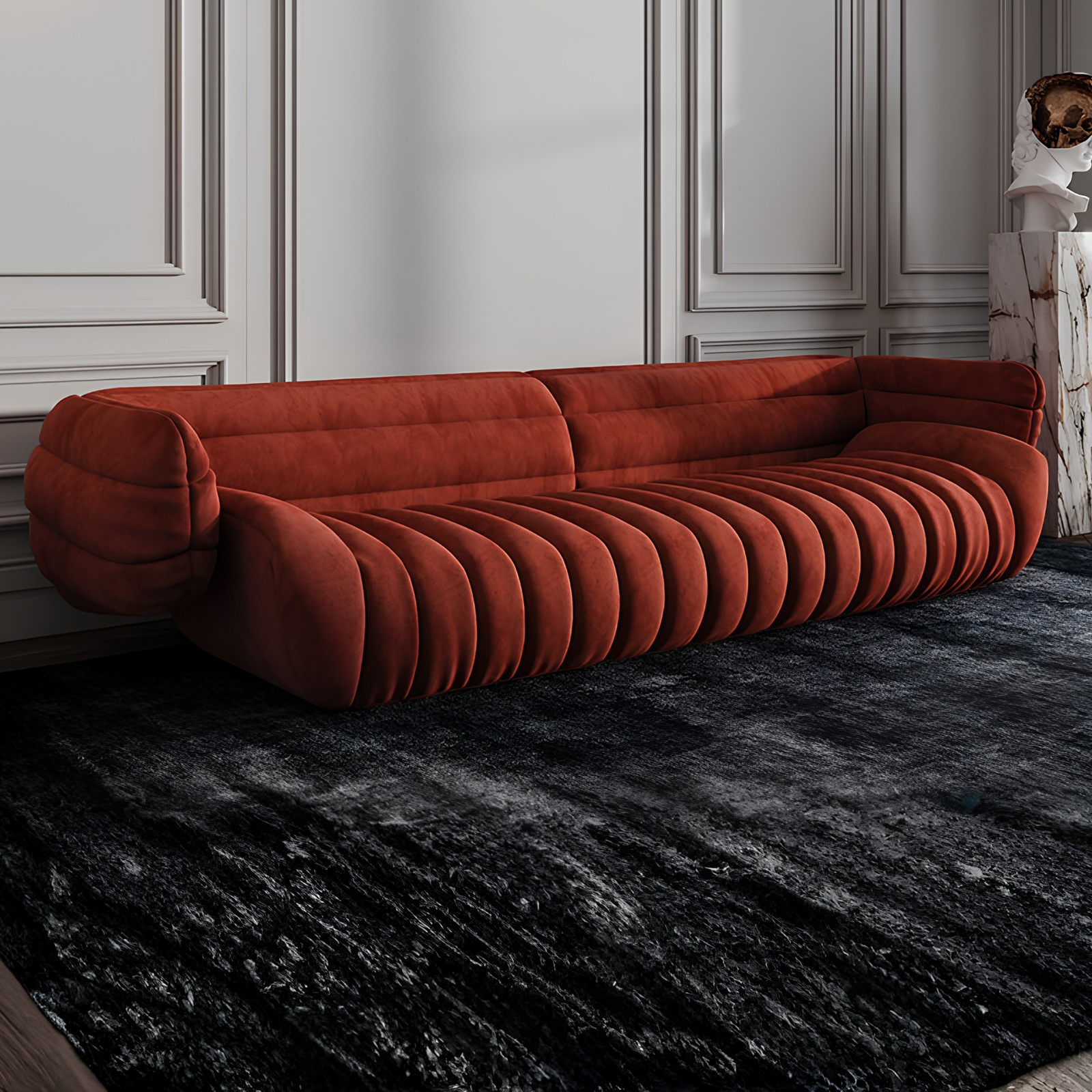 Verona Ribbed Velvet Sofa