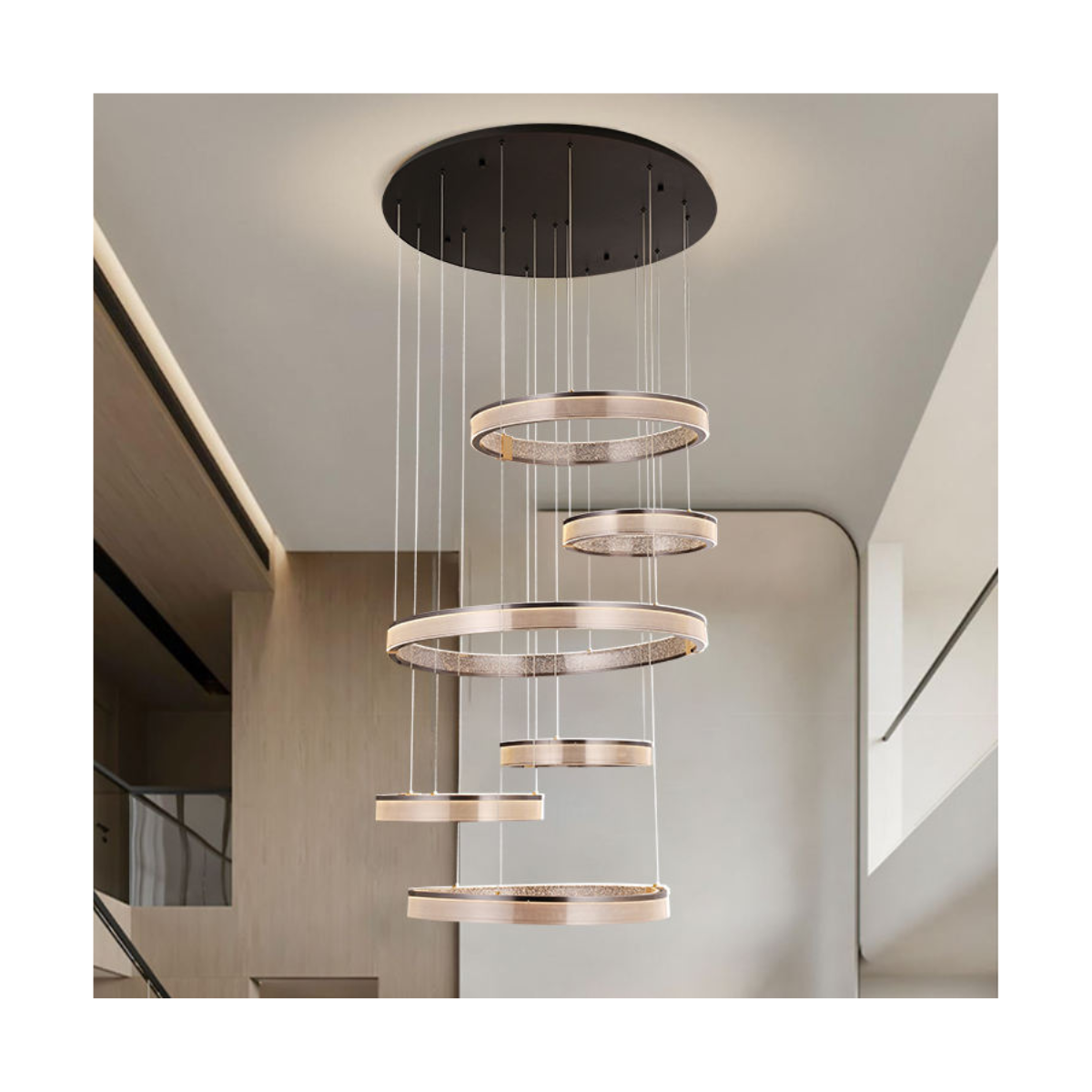 Asymmetric Scatter Ring Chandelier